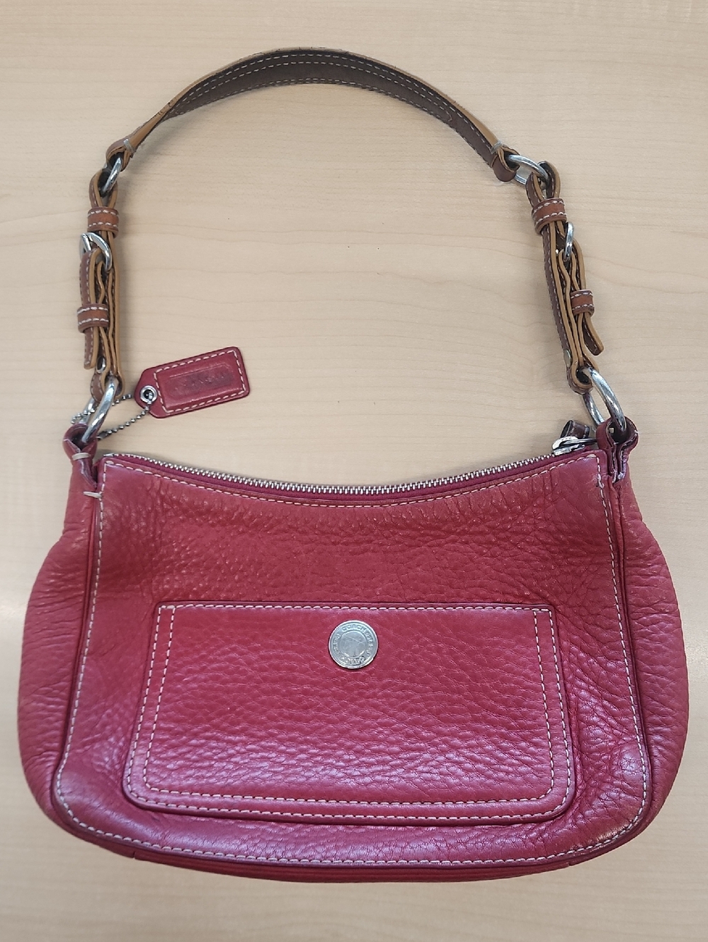 Vintage Coach Red Leather Bag